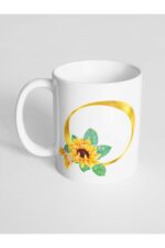 O Harfi Baskılı Çiçek Desenli Dekoratif - Baş Harf Baskılı Kupa Bardak Kph00