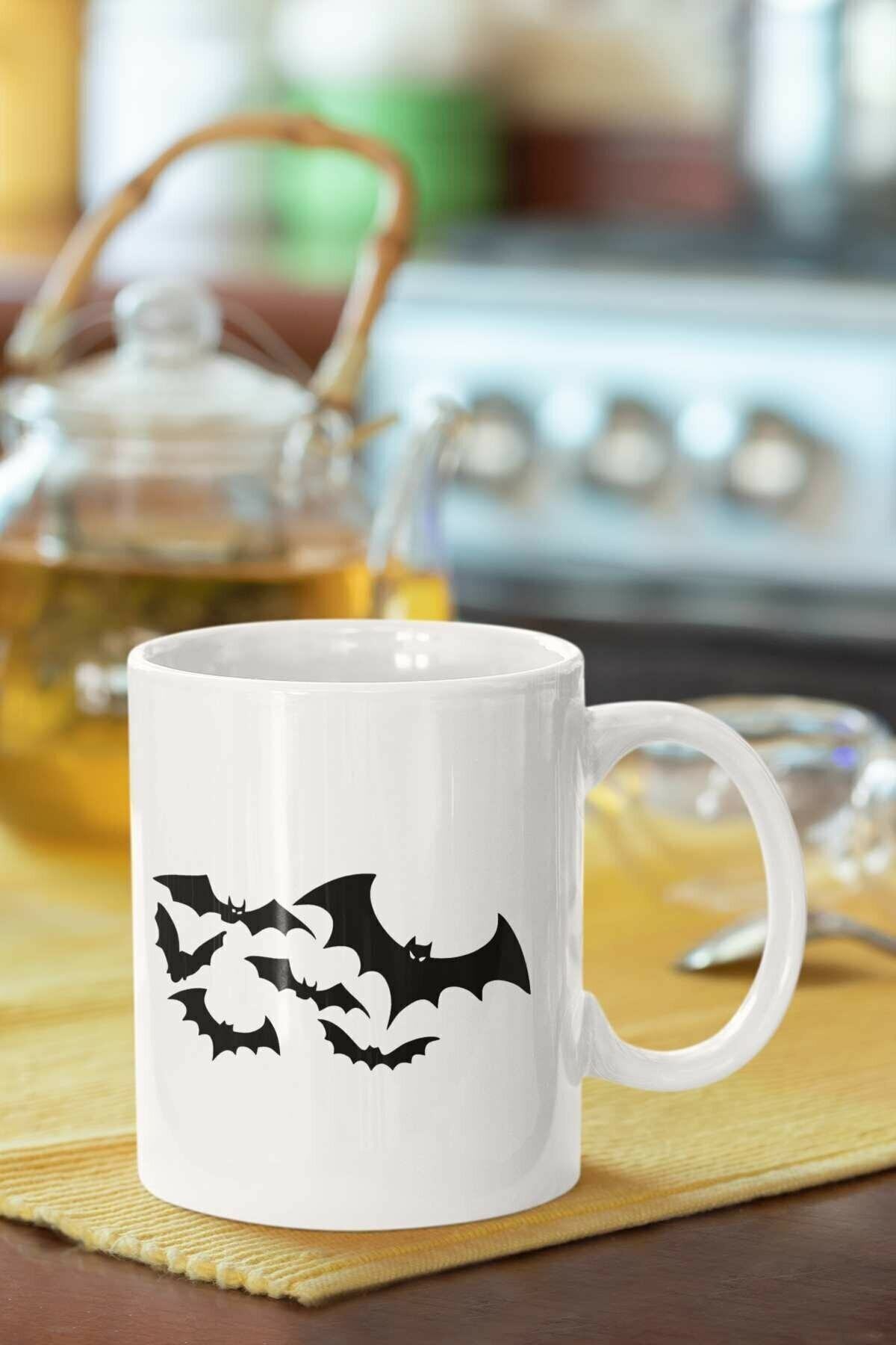 1_org_zoom-2003.jpg Uçan Yarasalar Baskılı Porselen Kupa - Görsel 1