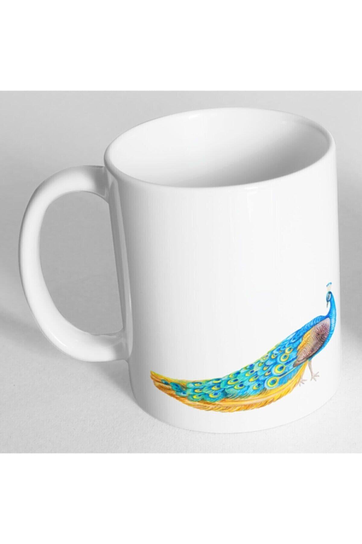 1_org_zoom-2020.jpg Tavus Kuşu Resim Baskılı Kupa Bardak - Görsel 1