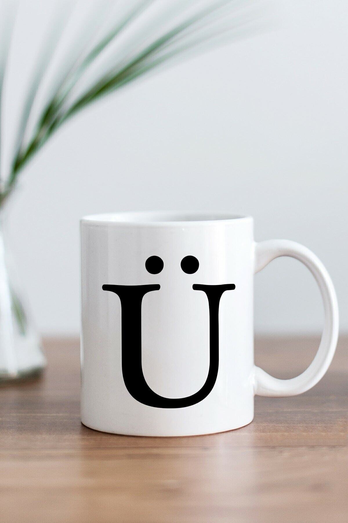 1_org_zoom-2025.jpg Ü Harfi Baskılı Kupa Bardak - Görsel 1