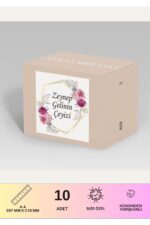 Çeyiz Etiketi Özelleştirilebilir İsme Özel - 10 Adet  - Gül Desenli