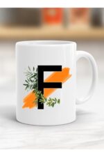 Beyaz F Harfi Baskılı Kupa Bardak