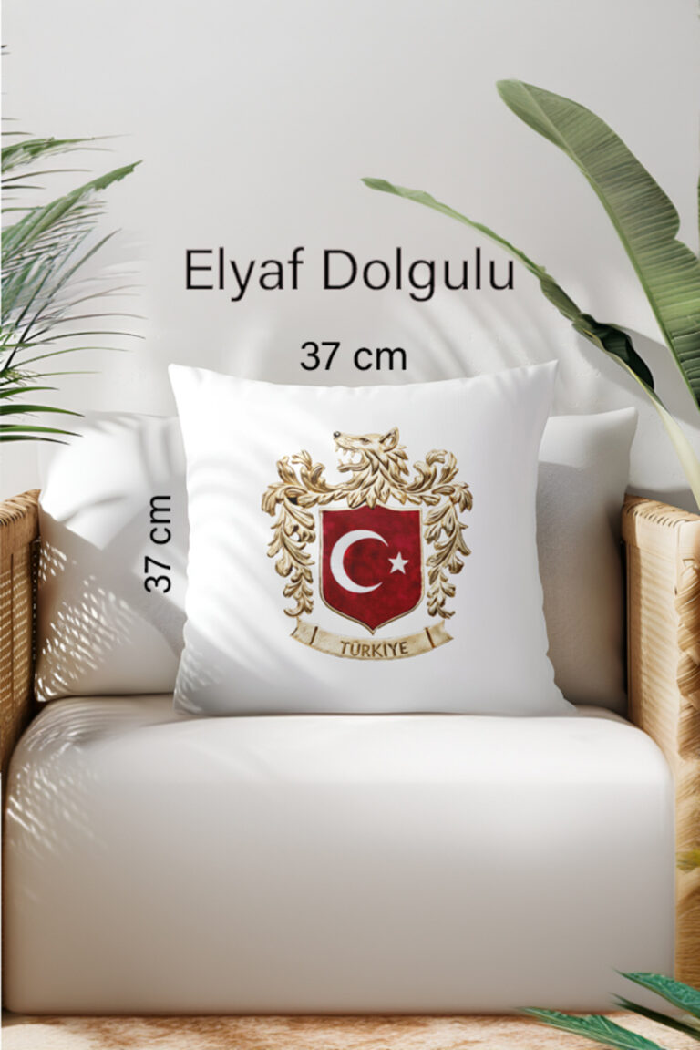 Bozkurt ve Türk Bayraklı  Yastık - Görsel 2