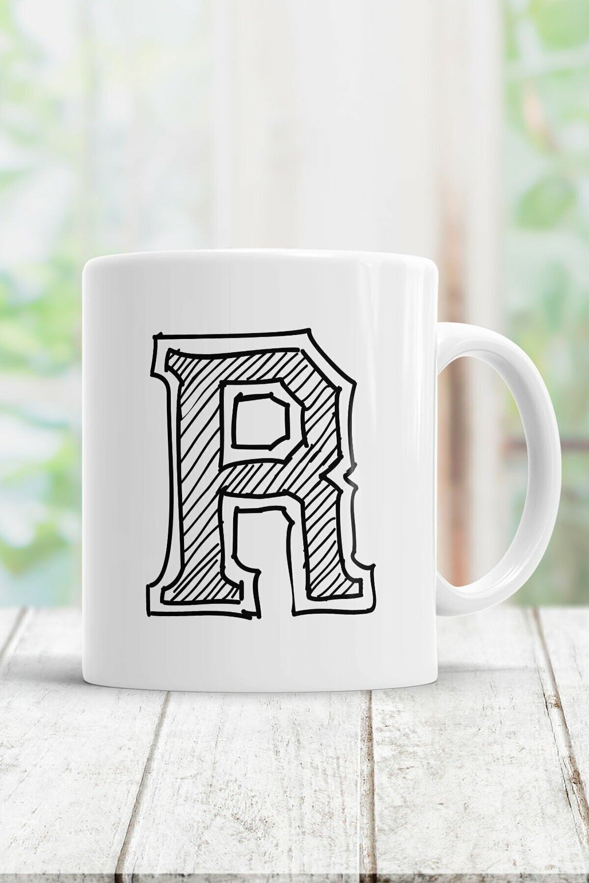 1_org_zoom-2101.jpg R Harfi Baskılı Kupa Bardak - Görsel 1