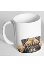 Sevimli Minik Pug Resim Baskılı Kupa Bardak
