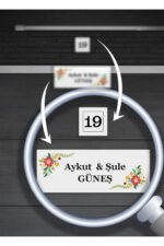 Kişiye Özel Çiçek Desenli Metal Kapı İsimliği ve Kapı Numarası Seti | Bahar Temalı