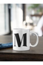 M Harfi Siyah Baskılı Kupa Kıo-k-h-m1