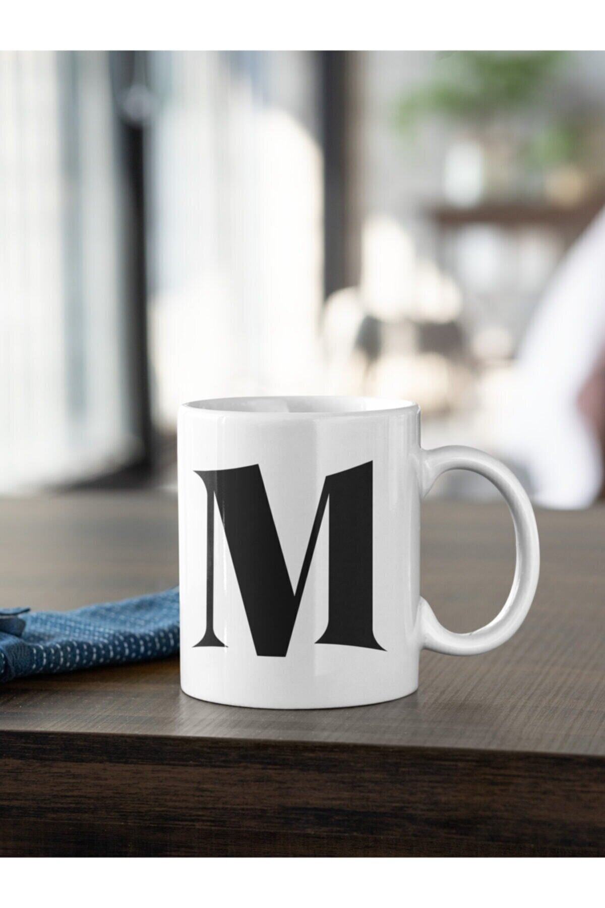 1_org_zoom-2208.jpg M Harfi Siyah Baskılı Kupa Kıo-k-h-m1 - Görsel 1