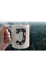 Özel Tasarım J Harfli Porselen Kupa Tfhr-12