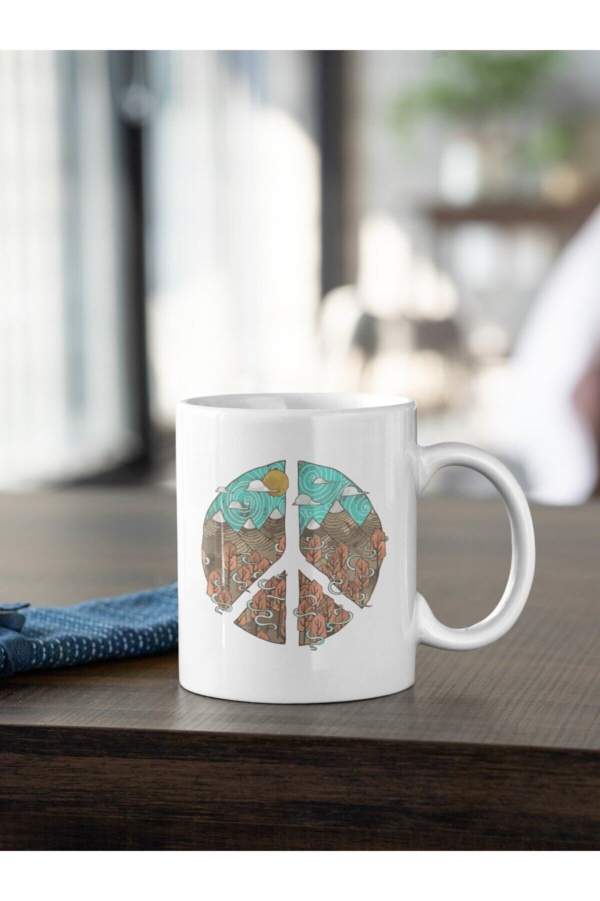 1_org_zoom-2245.jpg Doğa Temalı Barış Işareti Baskılı Kupa Kıo-k- - Görsel 1