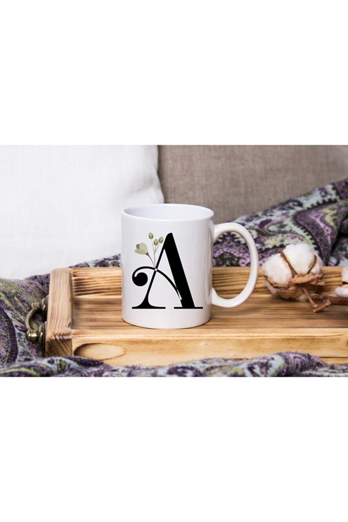 1_org_zoom-2249.jpg Beyaz Çiçekli A Harfli Beyaz Porselen Kupa Tfbyz-01 - Görsel 1