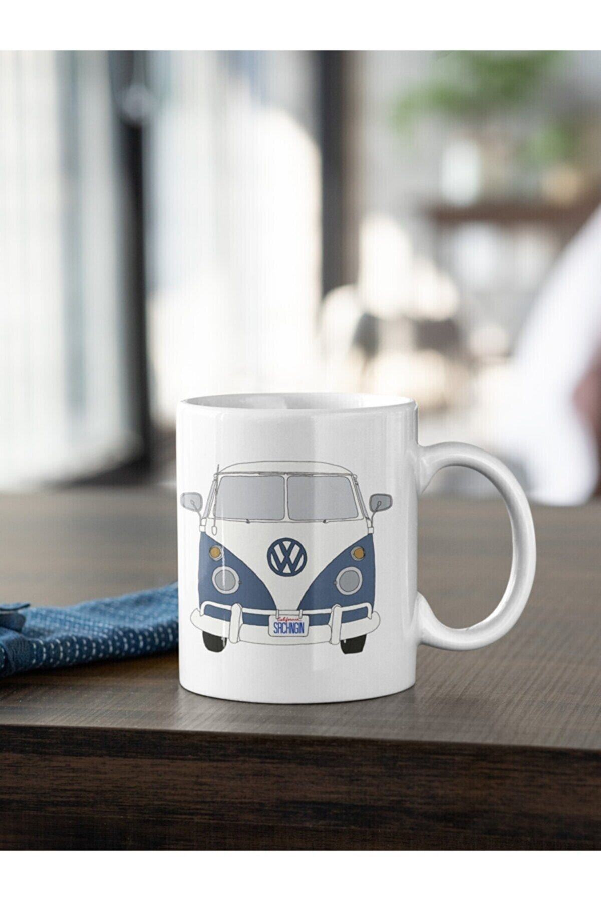 1_org_zoom-2265.jpg Vosvos Mavi Minibüs Baskılı Kupa Beyaz - Görsel 1