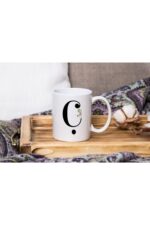 Beyaz Çiçekli Ç Harfli Beyaz Porselen Kupa Tfb