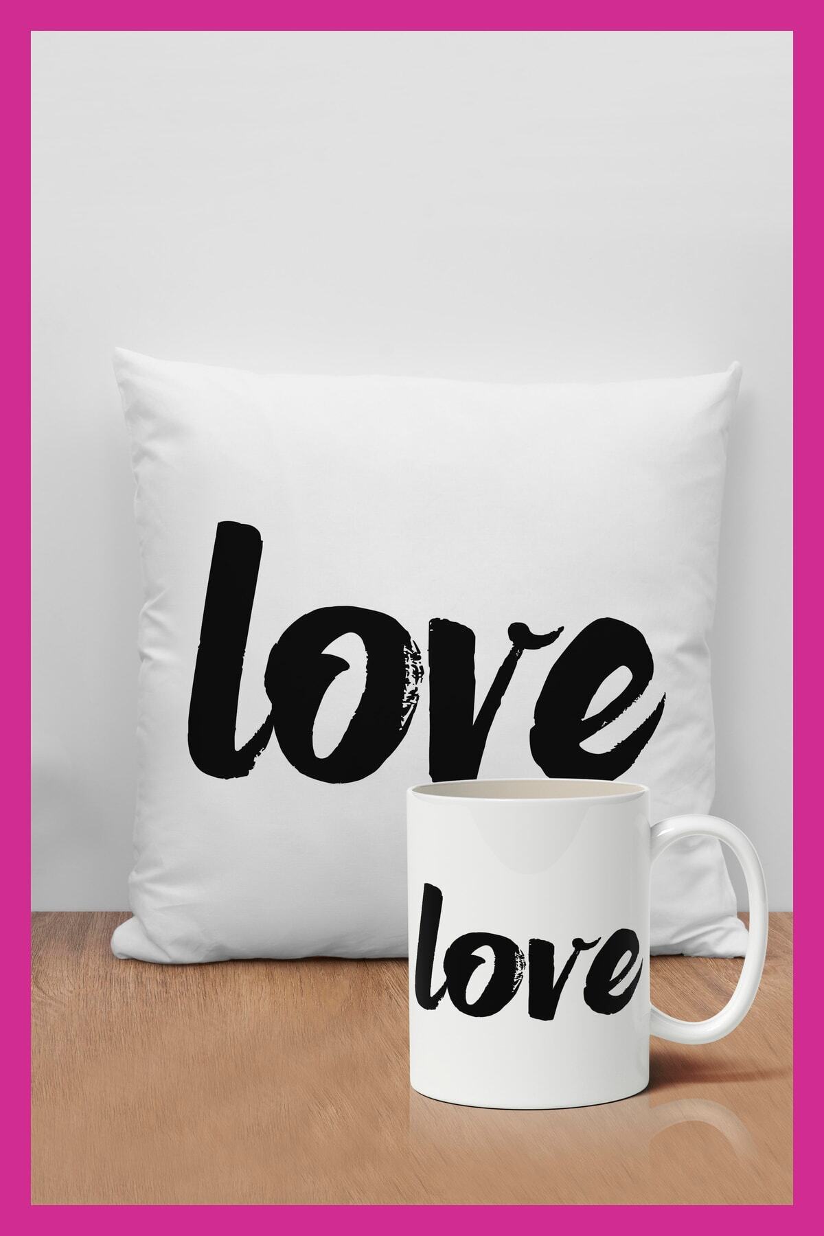 1_org_zoom-233.jpg Love Detaylı Baskılı Dekoratif Hediyelik Yastık Ve Kupa Seti - Görsel 1
