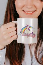 Unicorn Desenli Özel Tasarım Kupa Bardak