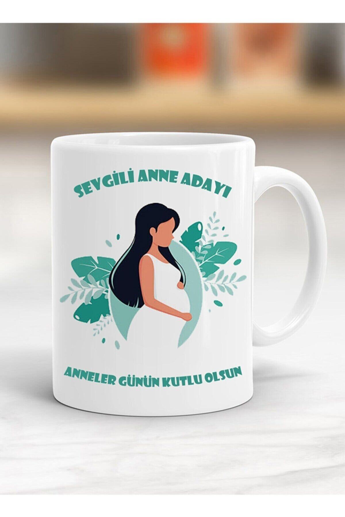 1_org_zoom-2340.jpg Porselen Sevgili Anne Adayı Anneler Gününe Özel Kupa Bardak - Görsel 1