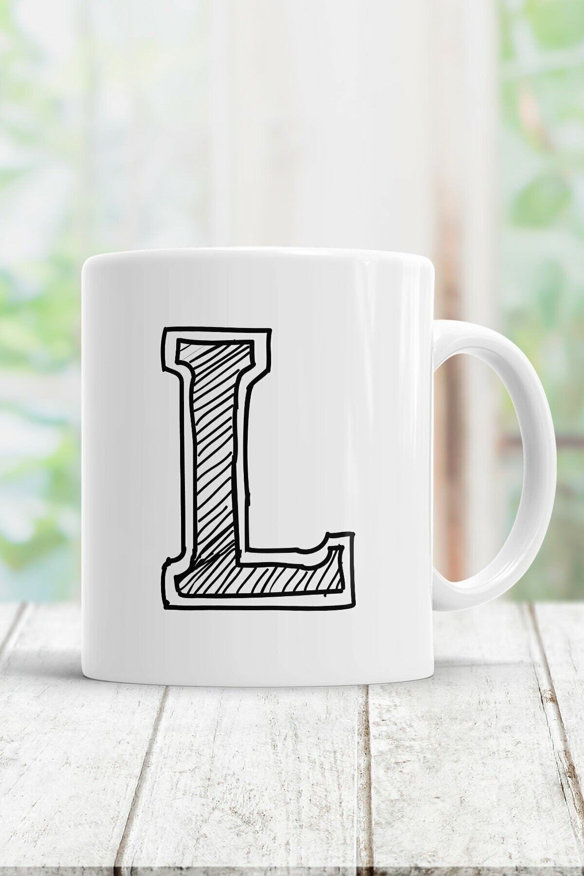 1_org_zoom-2385.jpg L Harfi Baskılı Kupa Bardak - Görsel 1