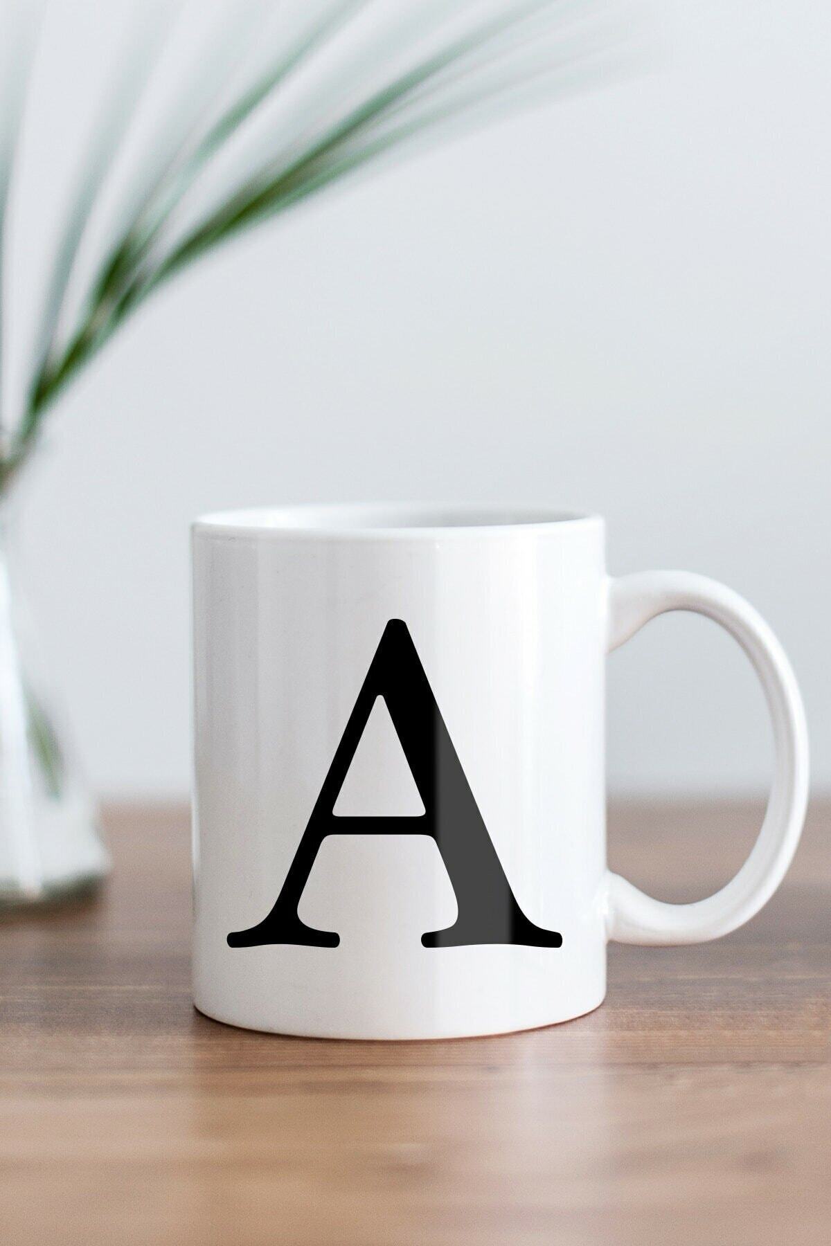 1_org_zoom-2392.jpg Beyaz A Harfi Baskılı Kupa Bardak - Görsel 1