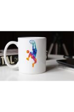 Basketbolcu Temalı Beyaz Porselen Kupa-03 Tfspr-12