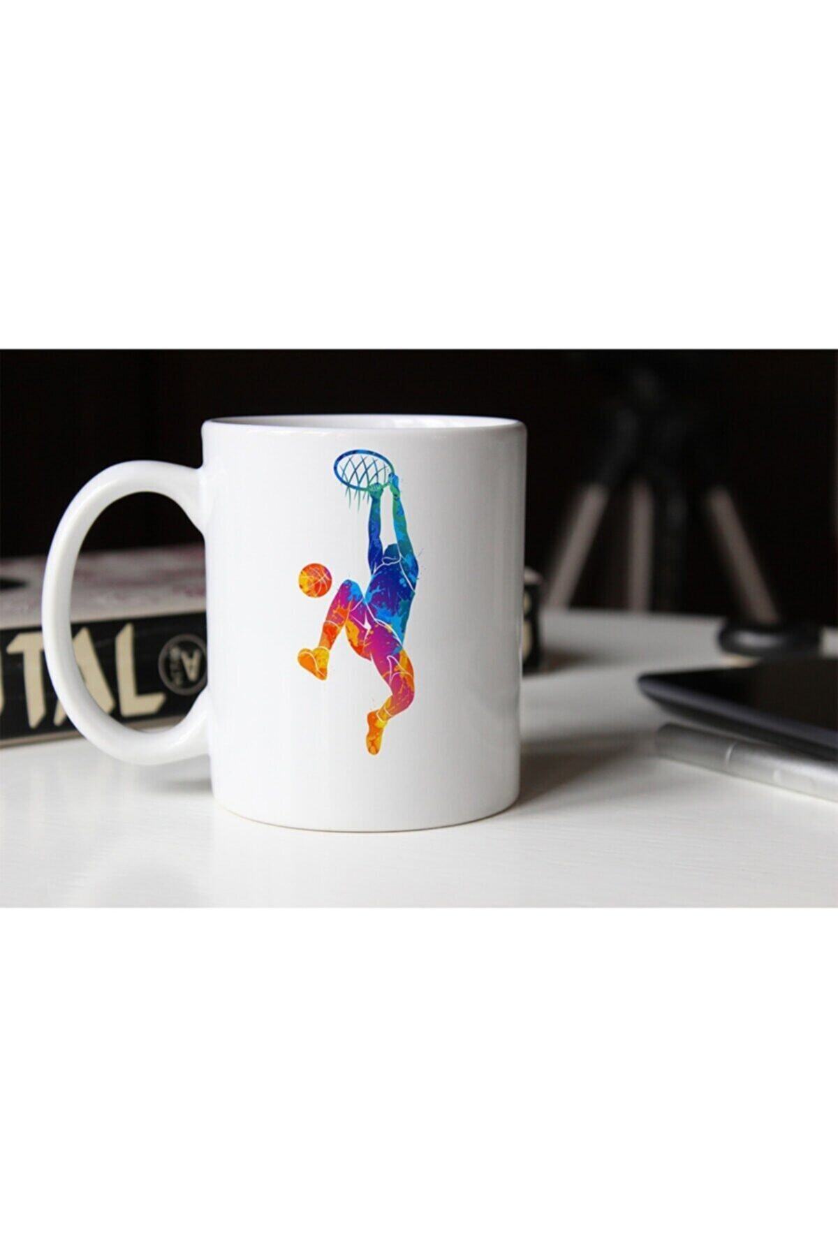 1_org_zoom-2402.jpg Basketbolcu Temalı Beyaz Porselen Kupa-03 Tfspr-12 - Görsel 1