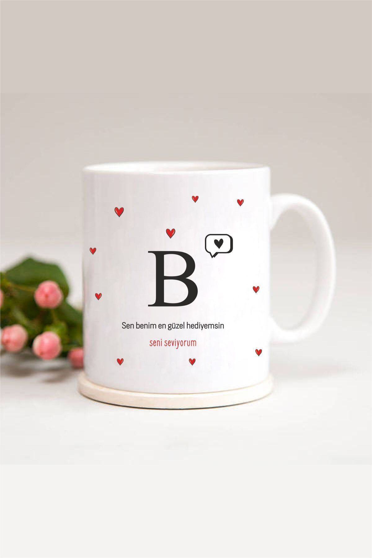 1_org_zoom-2409.jpg Kalp Detaylı B Harfli Baskılı Kupa Bardak - Görsel 1