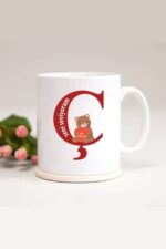 Ayıcıklı Ç Harfli Baskılı Kupa Bardak
