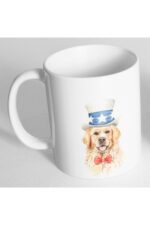 Sevimli Şapkalı Golden Retriever Resim Baskılı Kupa Bardak