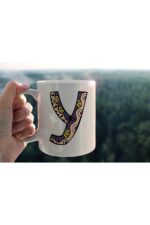 Beyaz Y Harfli Porselen Kupa Tfhr-27