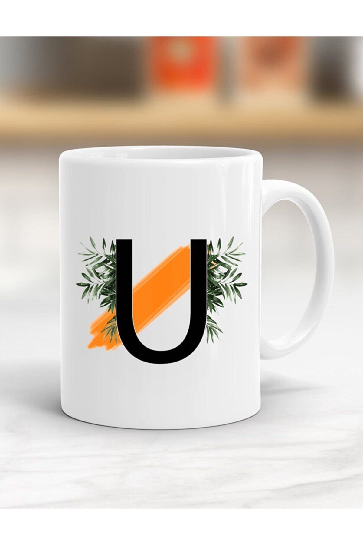 1_org_zoom-2491.jpg U Harfi Baskılı Kupa Bardak - Görsel 1