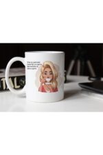 Kahve Içen Kız Temalı Beyaz Kupa Tfmt-02