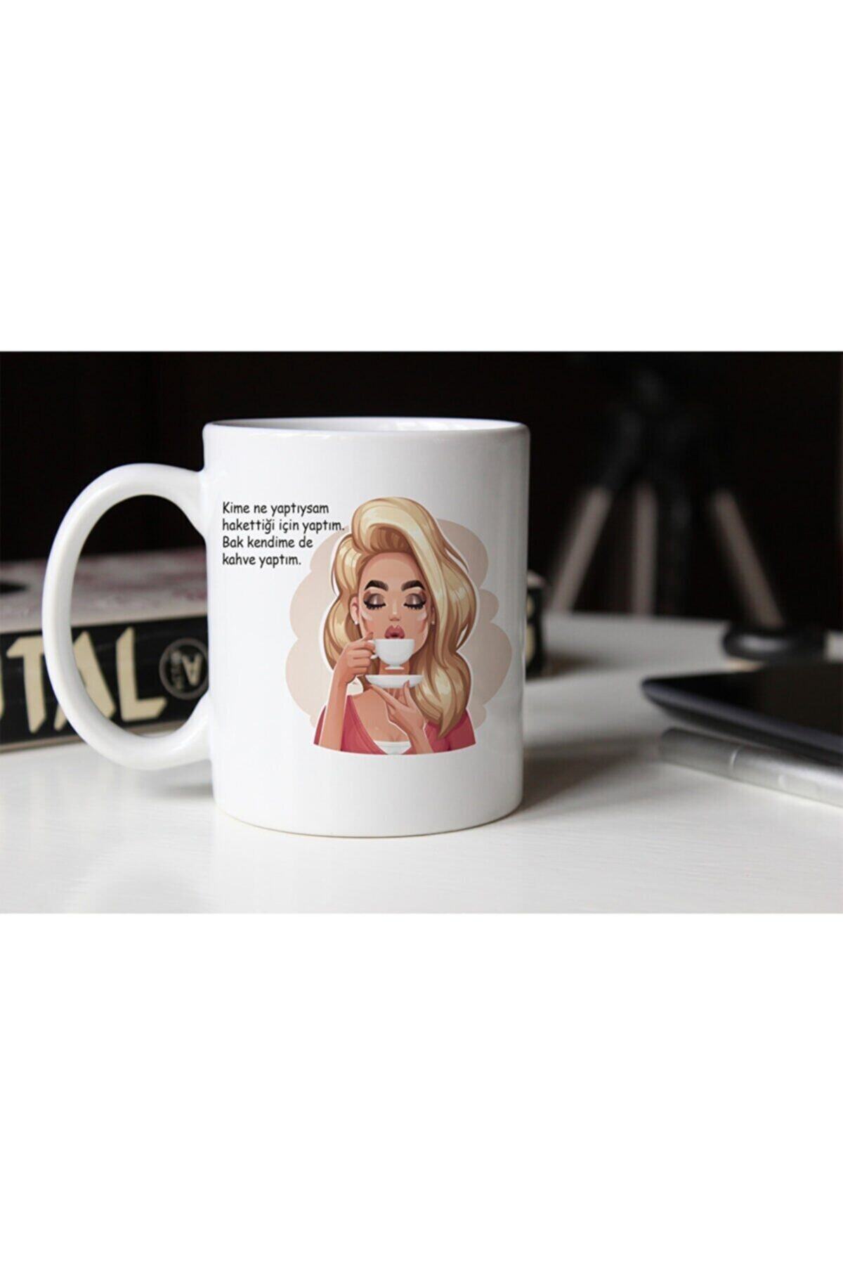 1_org_zoom-2502.jpg Kahve Içen Kız Temalı Beyaz Kupa Tfmt-02 - Görsel 1