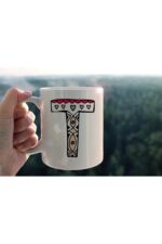 Özel Tasarım T Harfli Porselen Kupa Tfhr-23