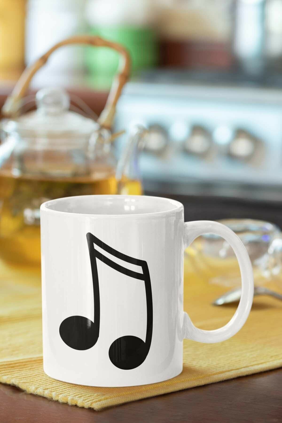 1_org_zoom-2530.jpg Müzik Notası Baskılı Porselen Kupa Bardak - Görsel 1