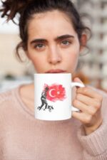 Türk Bayrağı M. Kemal Atatürk Baskılı Kupa