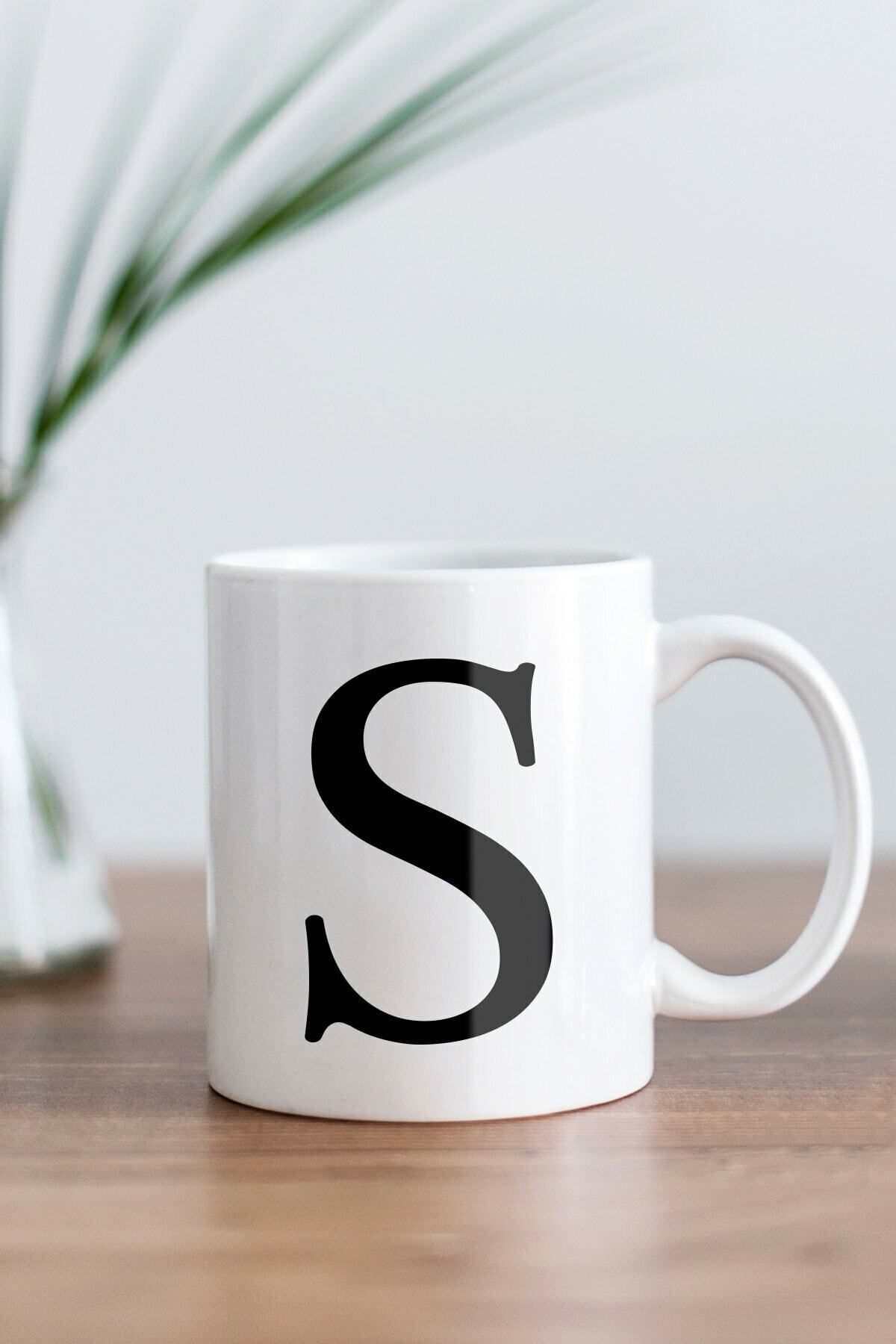 1_org_zoom-2567.jpg Beyaz S Harfi Baskılı Kupa Bardak - Görsel 1