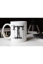 Özel Çizim T Harfli Porselen Kupa Tfshr-23