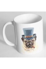 Pug Melon Şapkalı Baskılı Kupa Bardak Bdh552