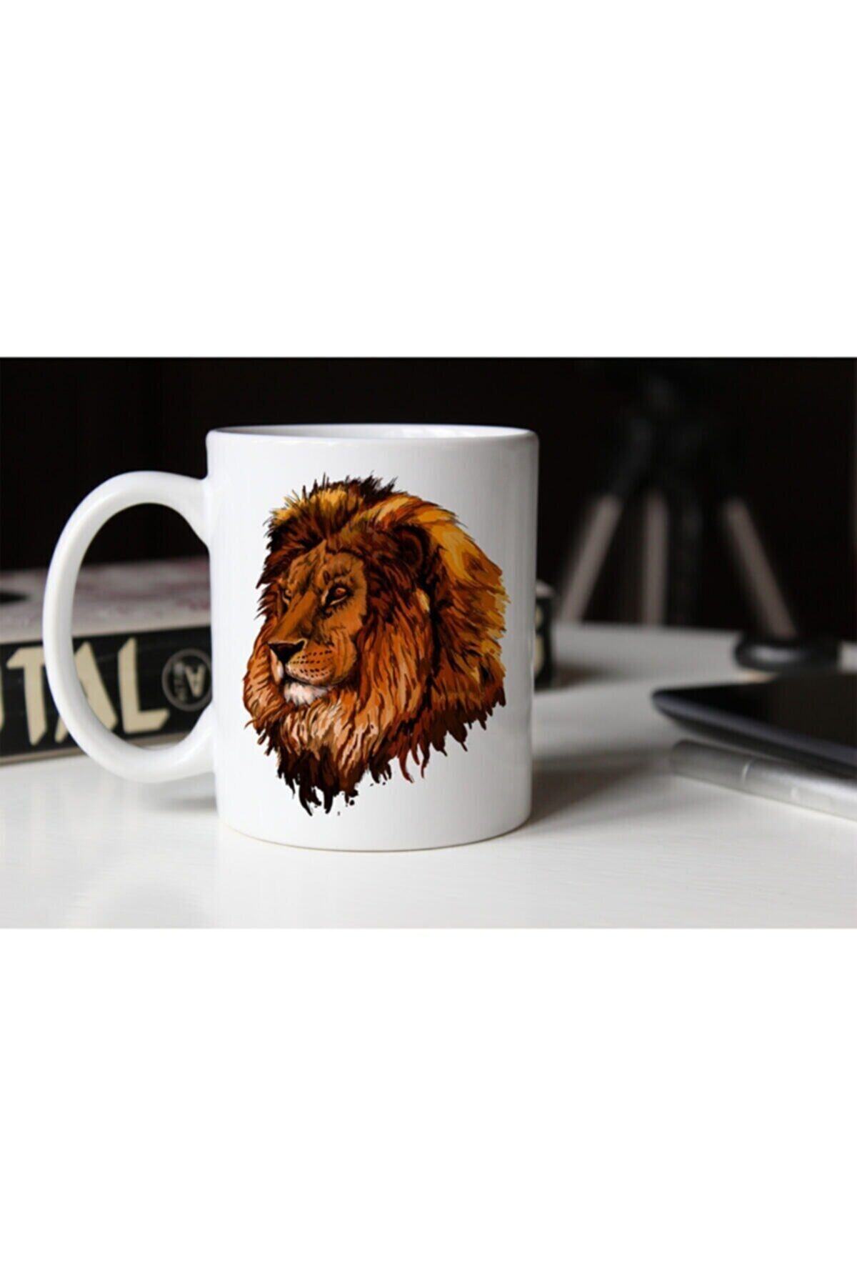 1_org_zoom-2594.jpg Özel Tasarım Aslan Baskılı Beyaz Kupa Bardak-002 Tfkr - Görsel 1