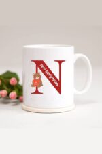 Ayıcıklı N Harfli Baskılı Kupa Bardak