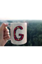 Özel Tasarım G Harfli Porselen Kupa Tfhr-08