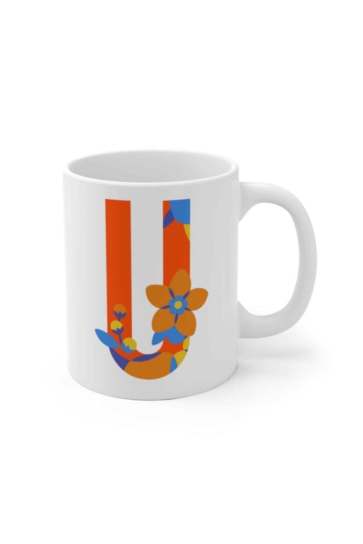 1_org_zoom-2648.jpg U Harfi Baskılı Kupa Bardak - Görsel 1