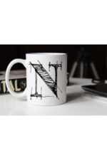 Özel Çizim N Harfli Porselen Kupa Tfshr-16