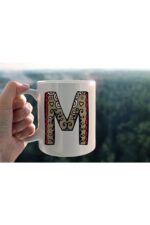 Özel Tasarım M Harfli Porselen Kupa Tfhr-15