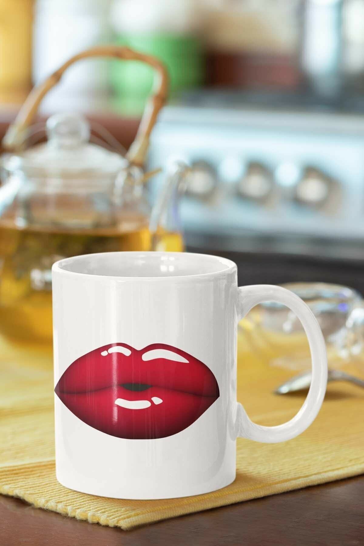 1_org_zoom-2681.jpg Dudak Baskılı Porselen Kupa Bardak - Görsel 1