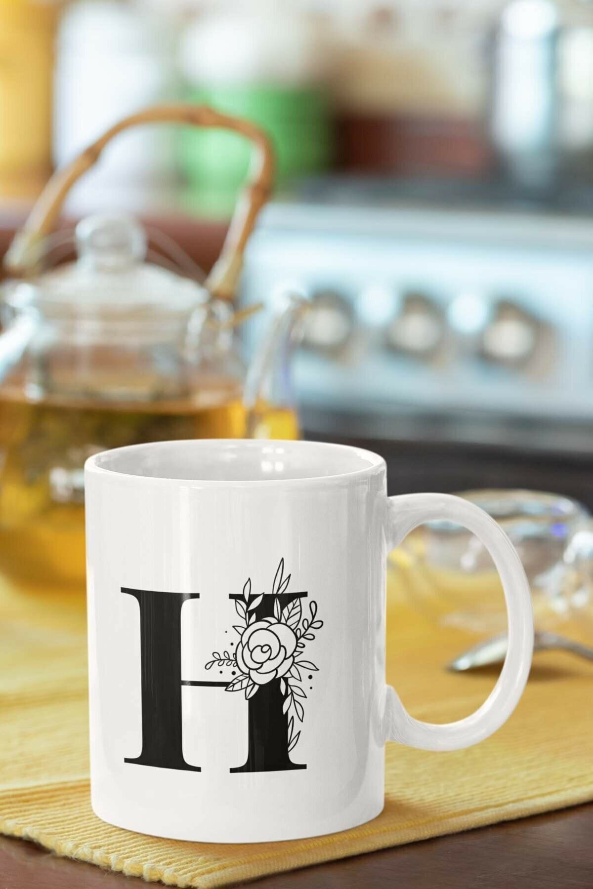 1_org_zoom-2701.jpg H Harfi Baskılı Porselen Kupa Bardak - Görsel 1