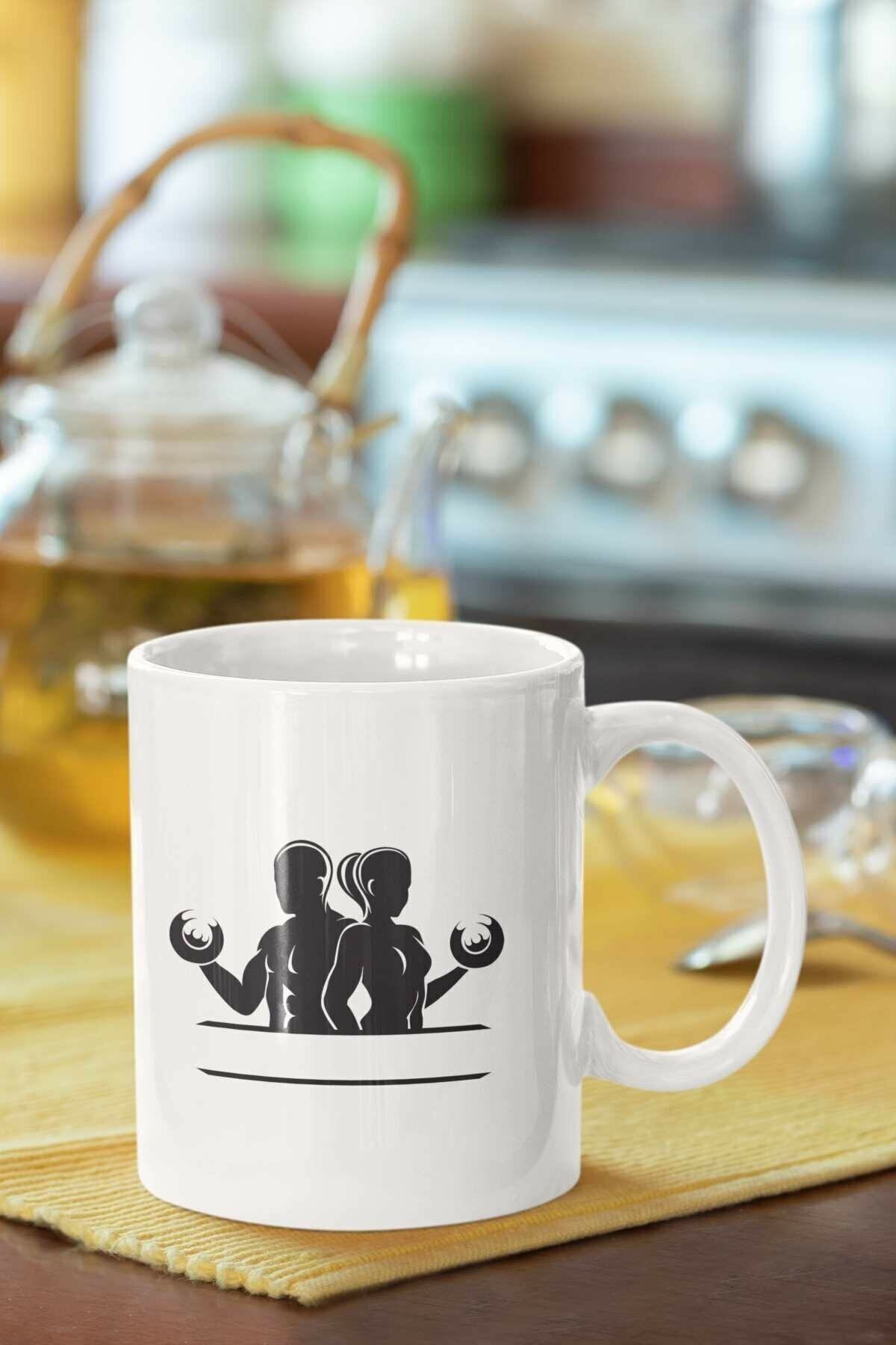 1_org_zoom-2711.jpg Fitnesscı Silüeti Baskılı Porselen Kupa Bardak - Görsel 1