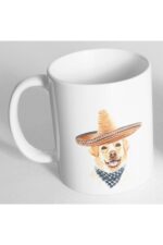 Meksika Şapkalı Sevimli Golden Retriever Resim Baskılı Kupa