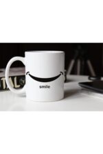 Özel Tasarım Smile Baskılı Beyaz Kupa Bardak Tfkr