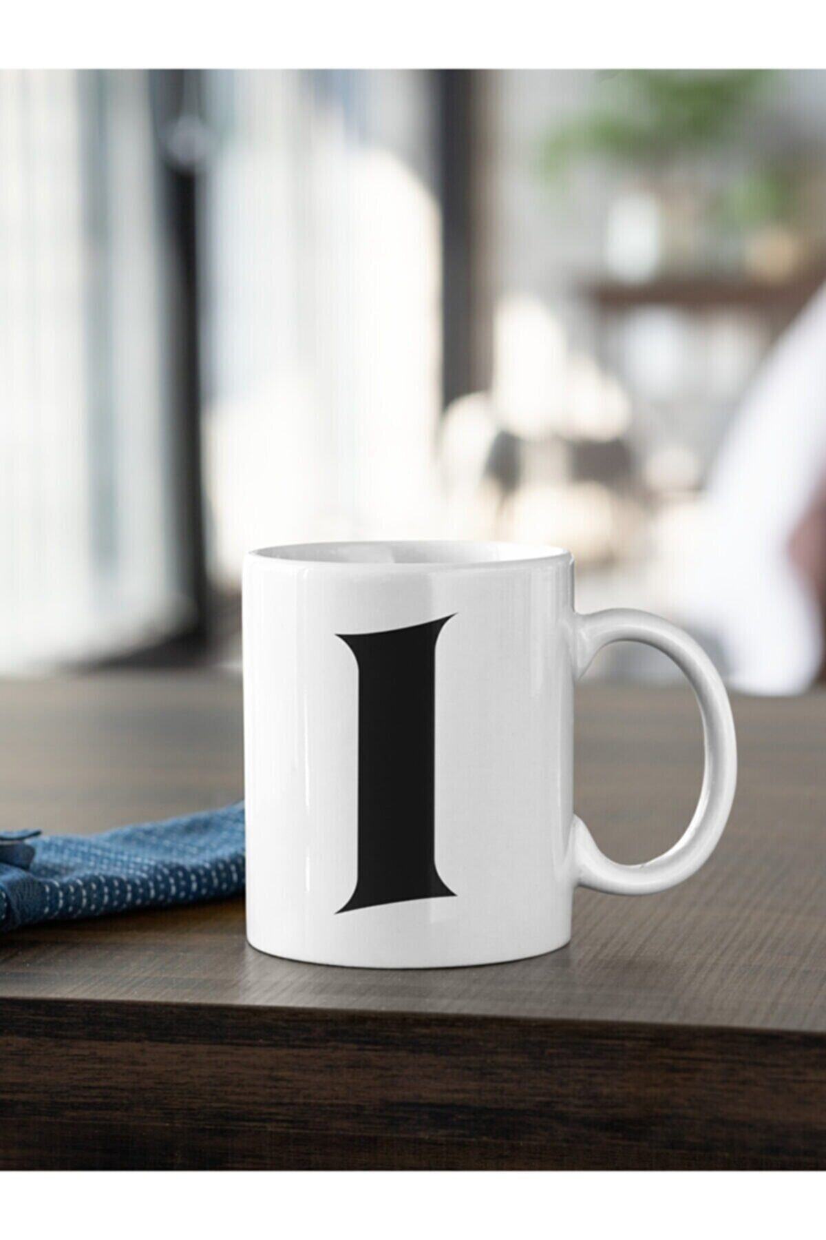 1_org_zoom-2743.jpg I Harfi Siyah Baskılı Kupa Beyaz Porselen - Görsel 1