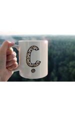 Özel Tasarım Ç Harfli Porselen Kupa Tfhr-04